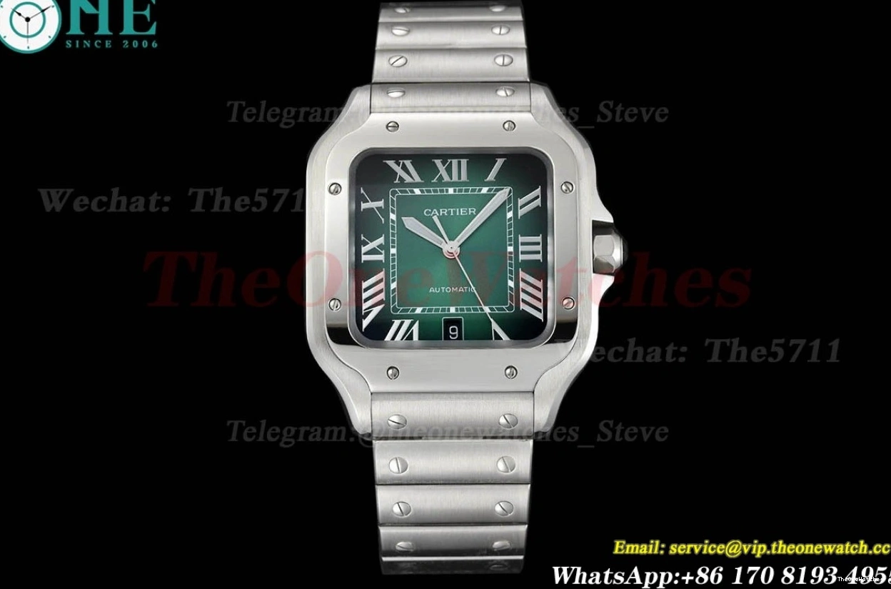 SS Green XL Cartier SS Santos MY9019 BVF De 40mm Dial 1211